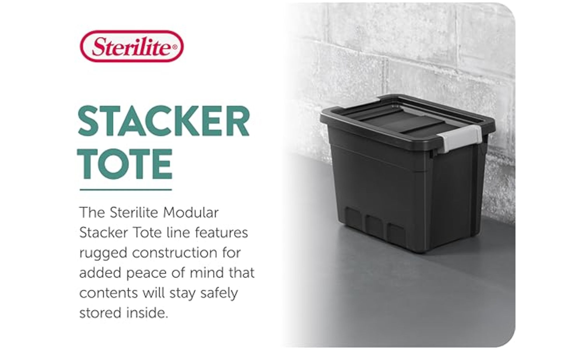 Sterilite Rugged Industrial Storage Totes with Latch Lid