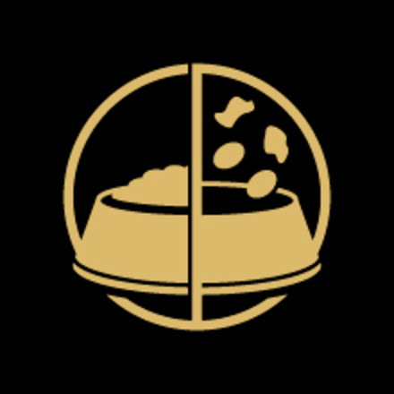 Split icon representing dog food taste and texture