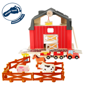 Wooden Farm Animals-Wooden Barn-Farm Animal Set-Wooden Toy Tractor-Small  World Play-easter gift