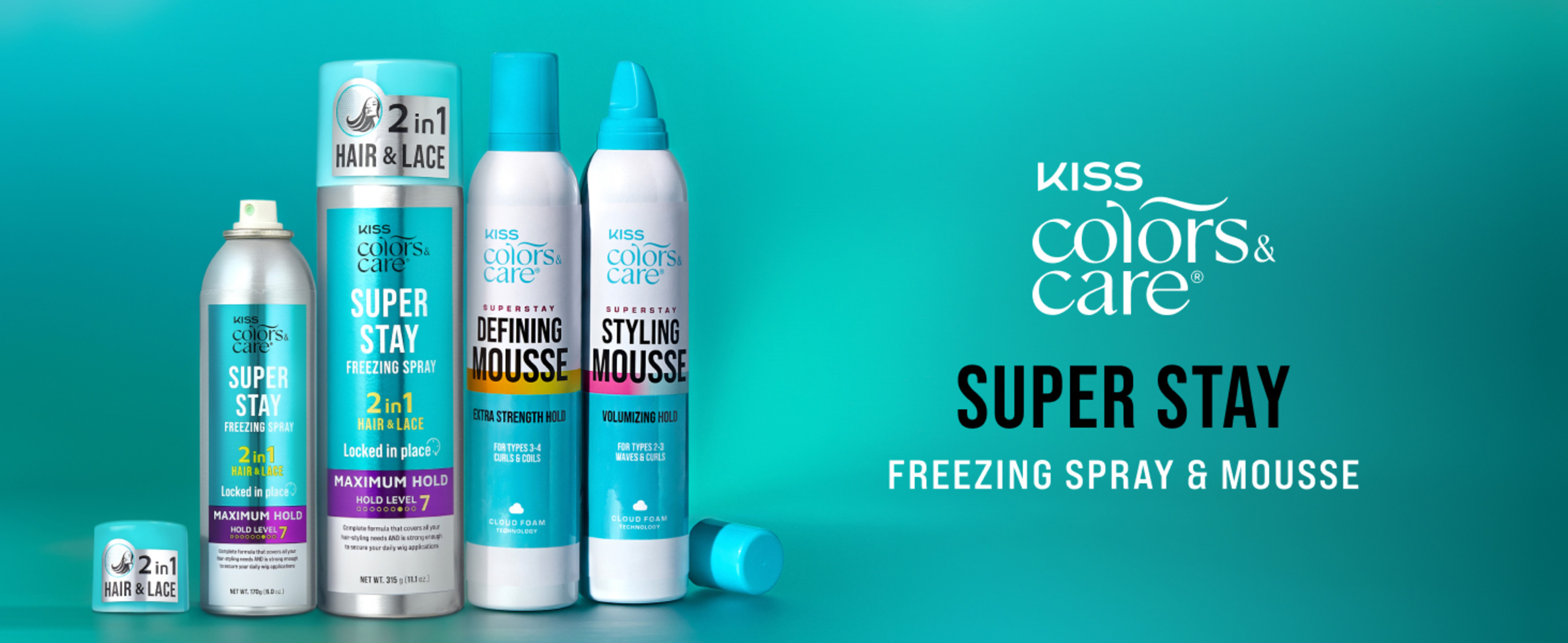 KISS Colors & Care 2-in-1 Hair and Lace Freezing Spray 6 oz (170 g
