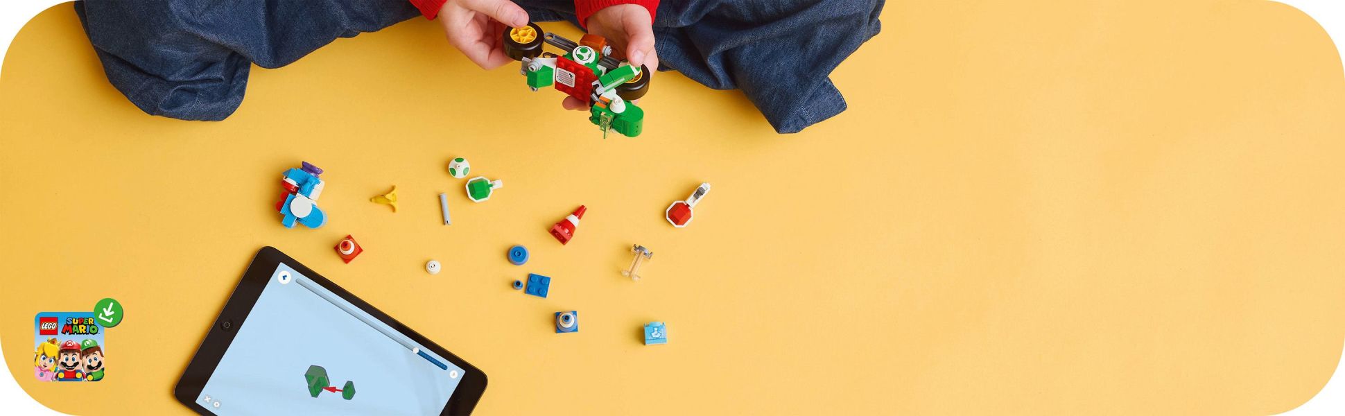 Find step-by-step building instructions for this Nintendo character playset in the box or on the LEGO Super Mario app.