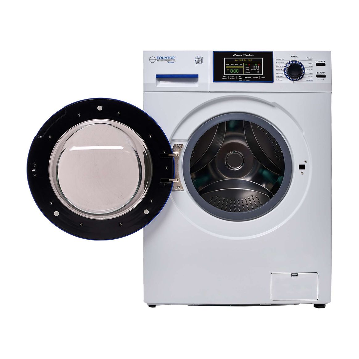 Equator Marine Washer, 1.62 cf/15 lbs, 1400 RPM, Anti-Corrosion, Salt Wash, Sanitize, 110V.
