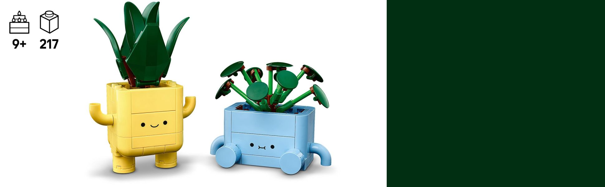 Kids will have fun building a baby dracaena plant that stands up and a baby pilea plant that sits down.