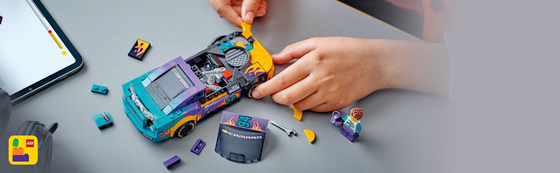 Builders can save progress, zoom in and rotate their vehicles in 3D with the LEGO Builder app.