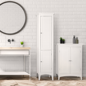 Timberlake Lavish Home 67 Tall Bathroom Storage Cabinet in White