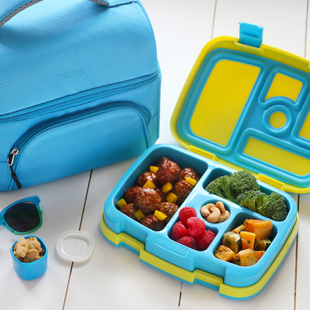 Bentgo Kids Brights Lunch Box Durable Leak Proof Food Container Blue/Yellow  817387020329