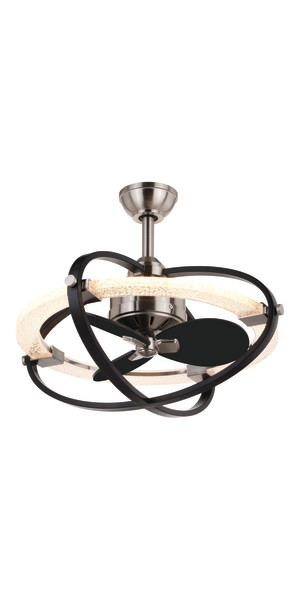 Galileo 22-in. Ceiling Fan Satin Nickel and Black