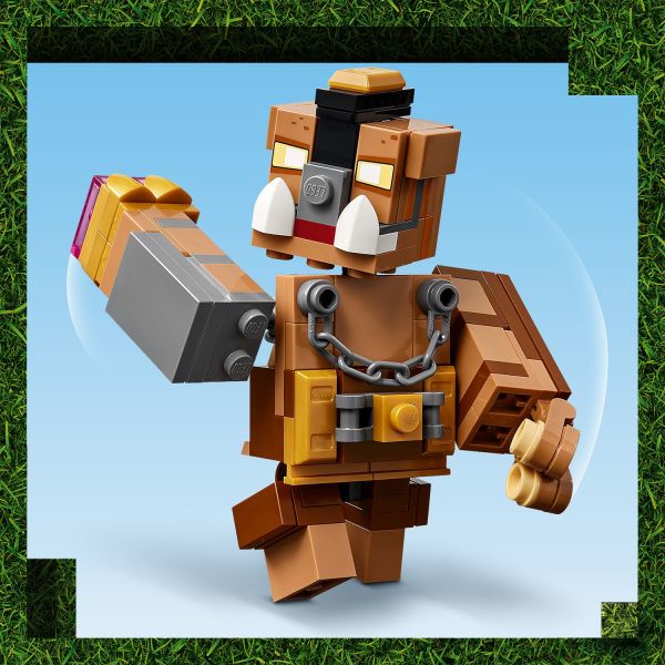 LEGO Minecraft toy figures, including a posable great hog.