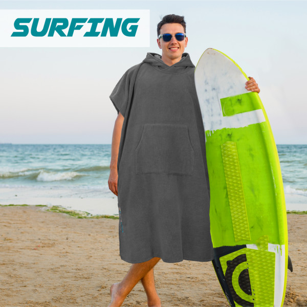 SUN CUBE Thick, Quick-Dry Surf Poncho/Changing Robe with Hood