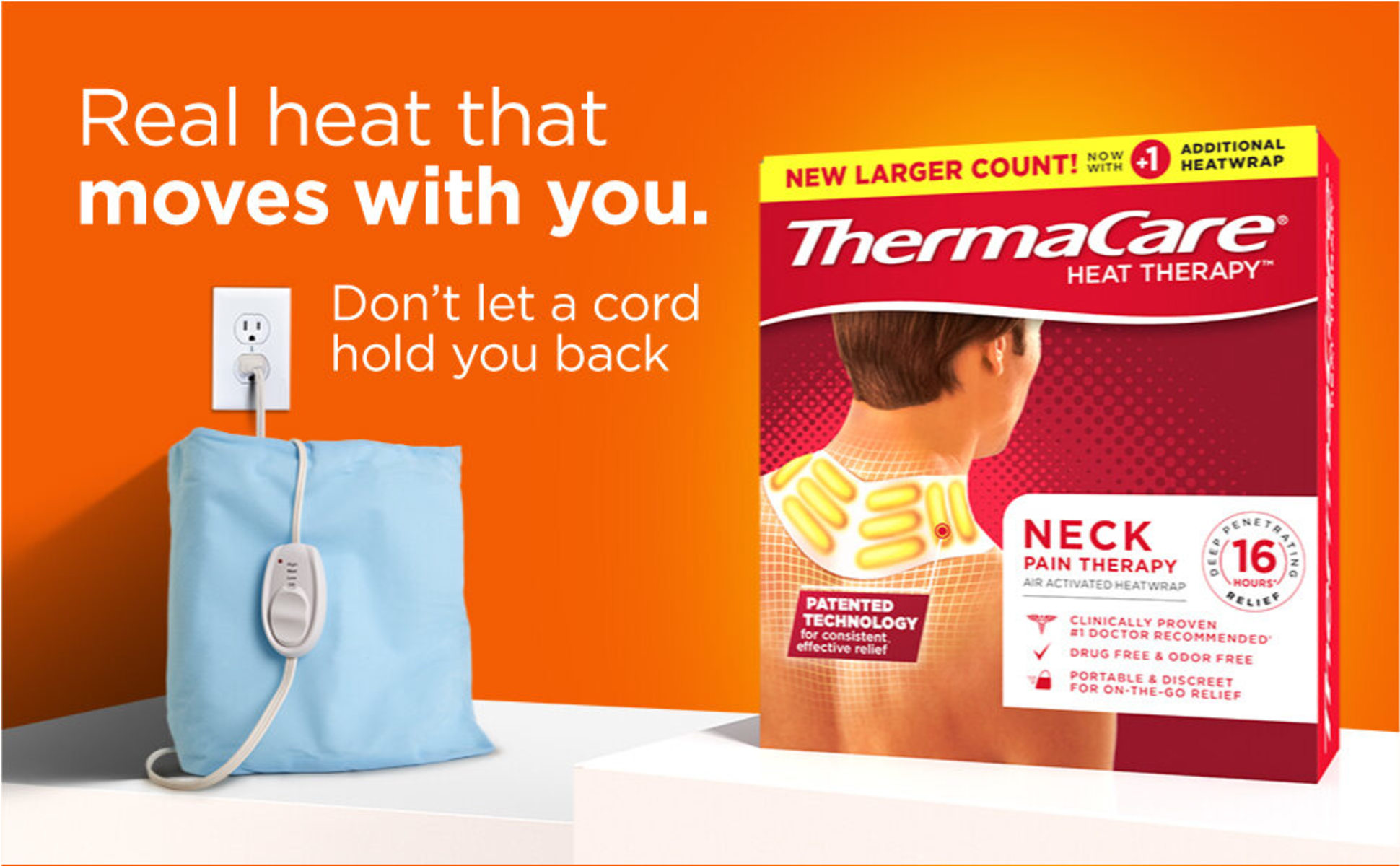 ThermaCare Neck Pain Therapy, Wrist & Shoulder Pain Relief Heat Wraps - 3  ct