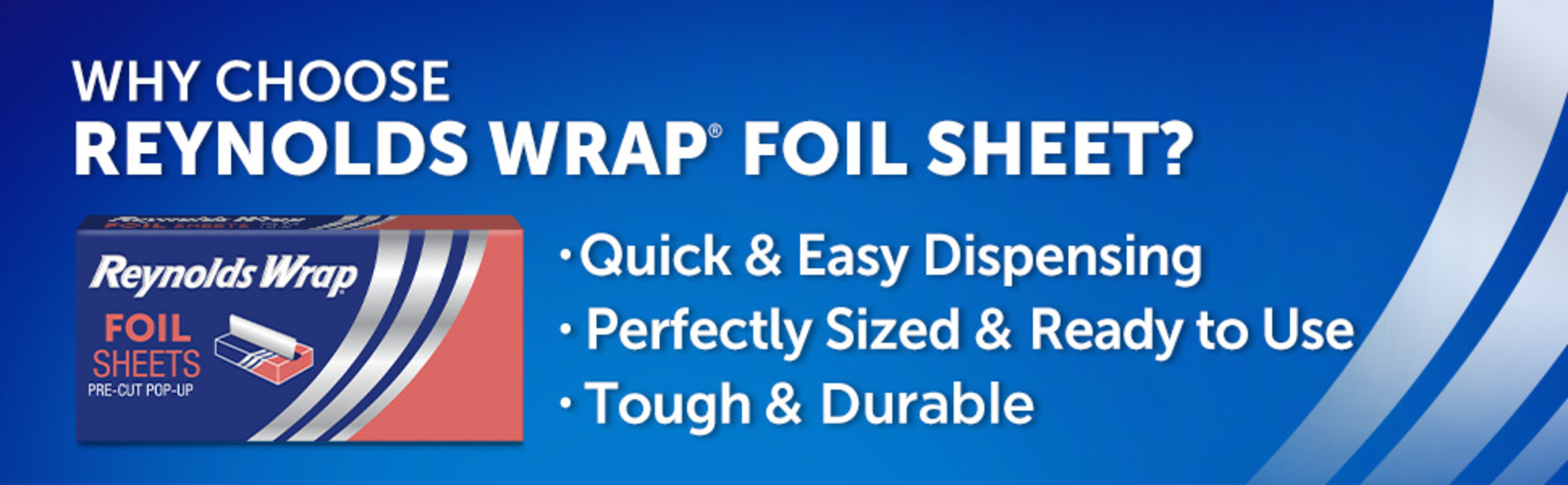 Reynold's Wrap Aluminum Pre-cut Pop-up Foil Sheets 14”x10 ¼” 25 Ct