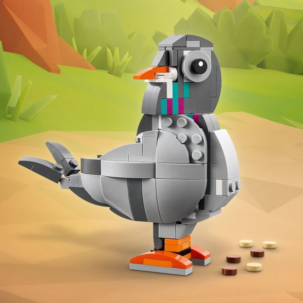 Rotate the pigeon toy’s head through 360 degrees.