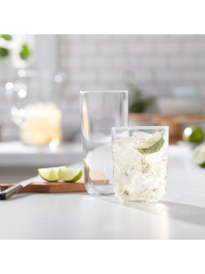 Libbey Classic 16-Piece Glass Tumbler and Rocks Set Clear