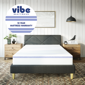 Vibe Gel Memory Foam Mattress, 12-Inch CertiPUR-US Certified Bed-in-a-Box,  Queen, White