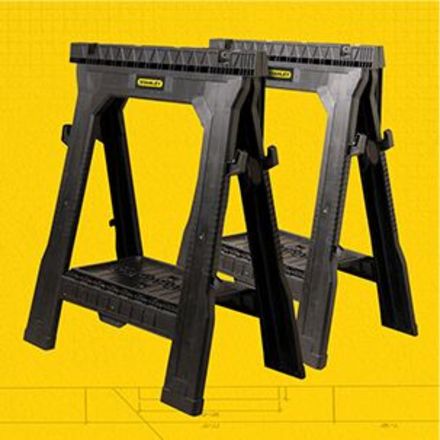 Stanley 4 in. W x 32 in. H Plastic Folding Sawhorse 2 Pack STST60952 The Home Depot