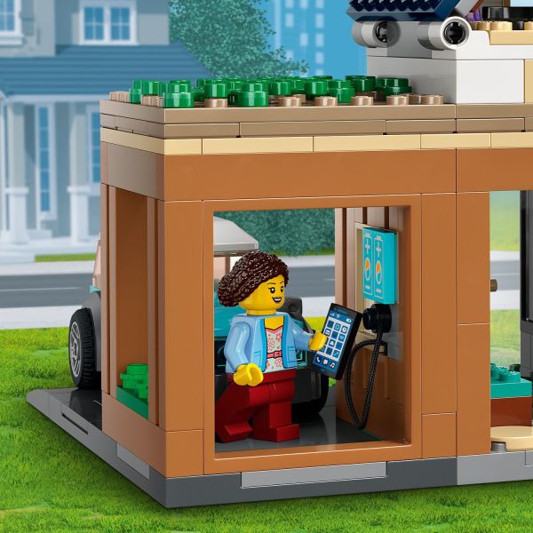 LEGO My City Family House and Electric Car 60398 Building Toy Set, Includes  a Kitchen, 2 Bedrooms, Greenhouse, Solar Panels Plus 3 Minifigures and a