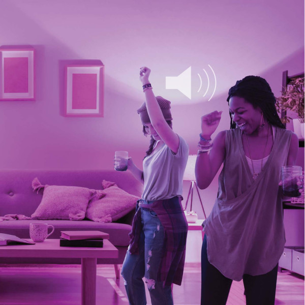 3 pack) GE LED+ Speaker LED Light Bulb, Color Changing, 60 Watt