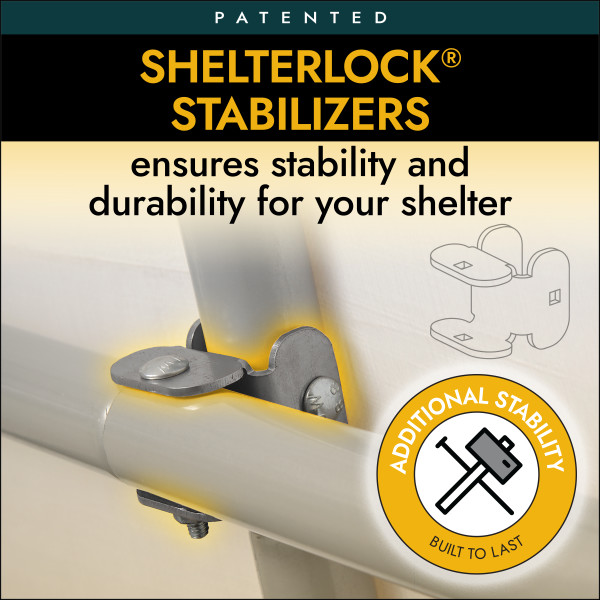 ShelterLock Stabilizers ensures stability and durability for your shelter