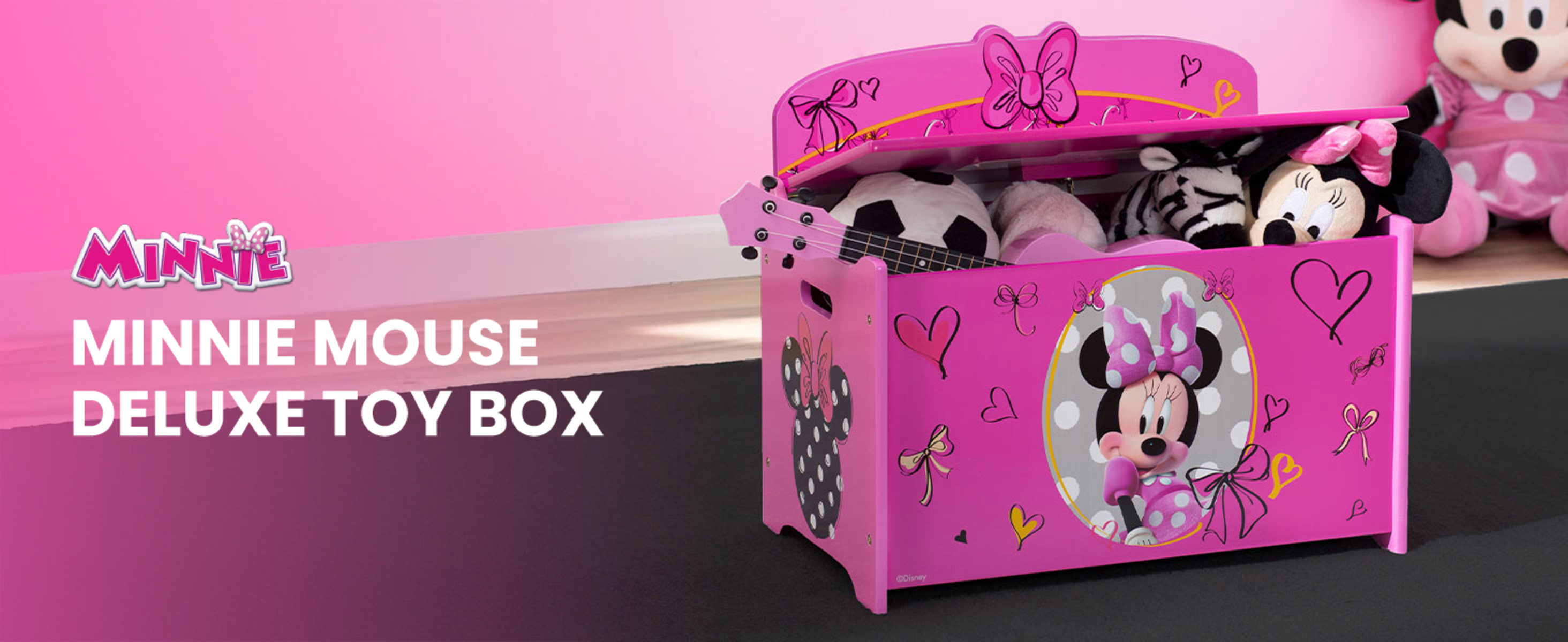 Disney Minnie Mouse Deluxe Wood Toy Box by Delta Children