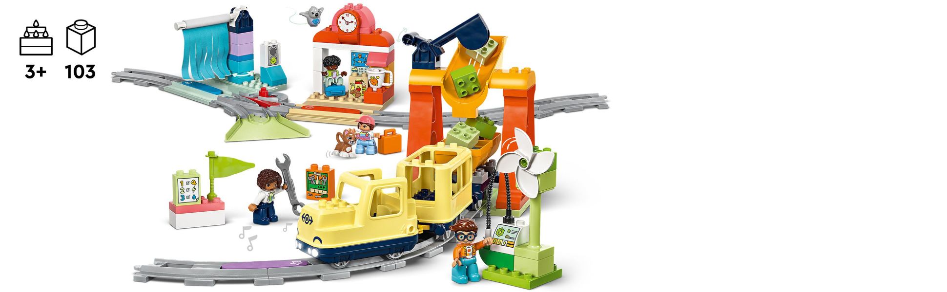 Toddlers can load the train with cargo, charge the engine and wash the carriages – the possibilities are endless!