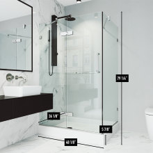 Vigo Monteray 36 In. L X 48 In. W X 79 In. H Frameless Pivot Rectangle 