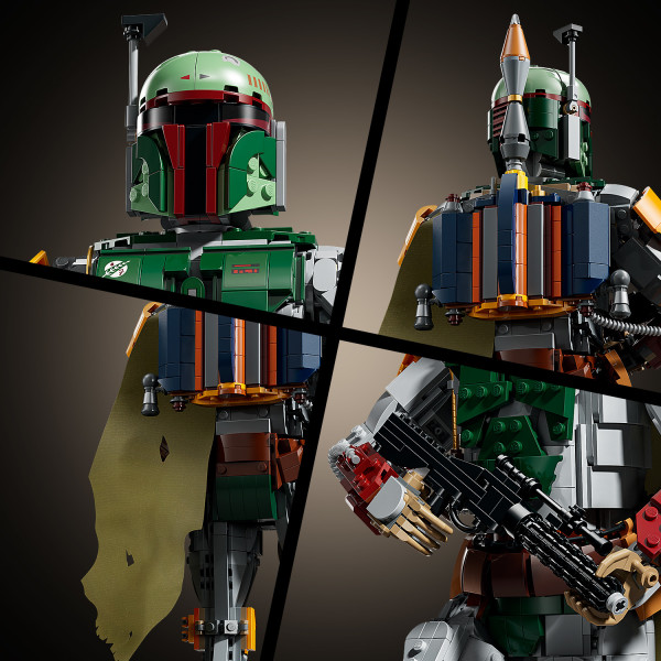 Recreate Boba’s helmet, fabric cape, jetpack and blaster.