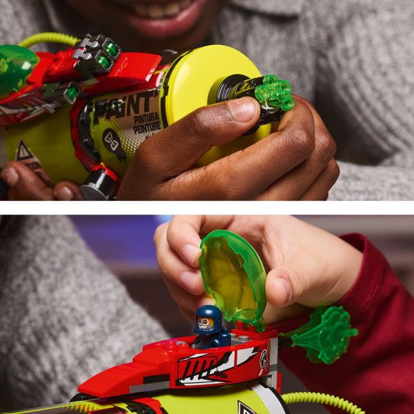 Discover stud shooters and an opening cockpit.