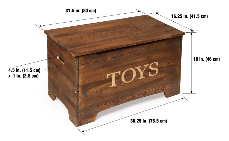 Standard toy box clearance size