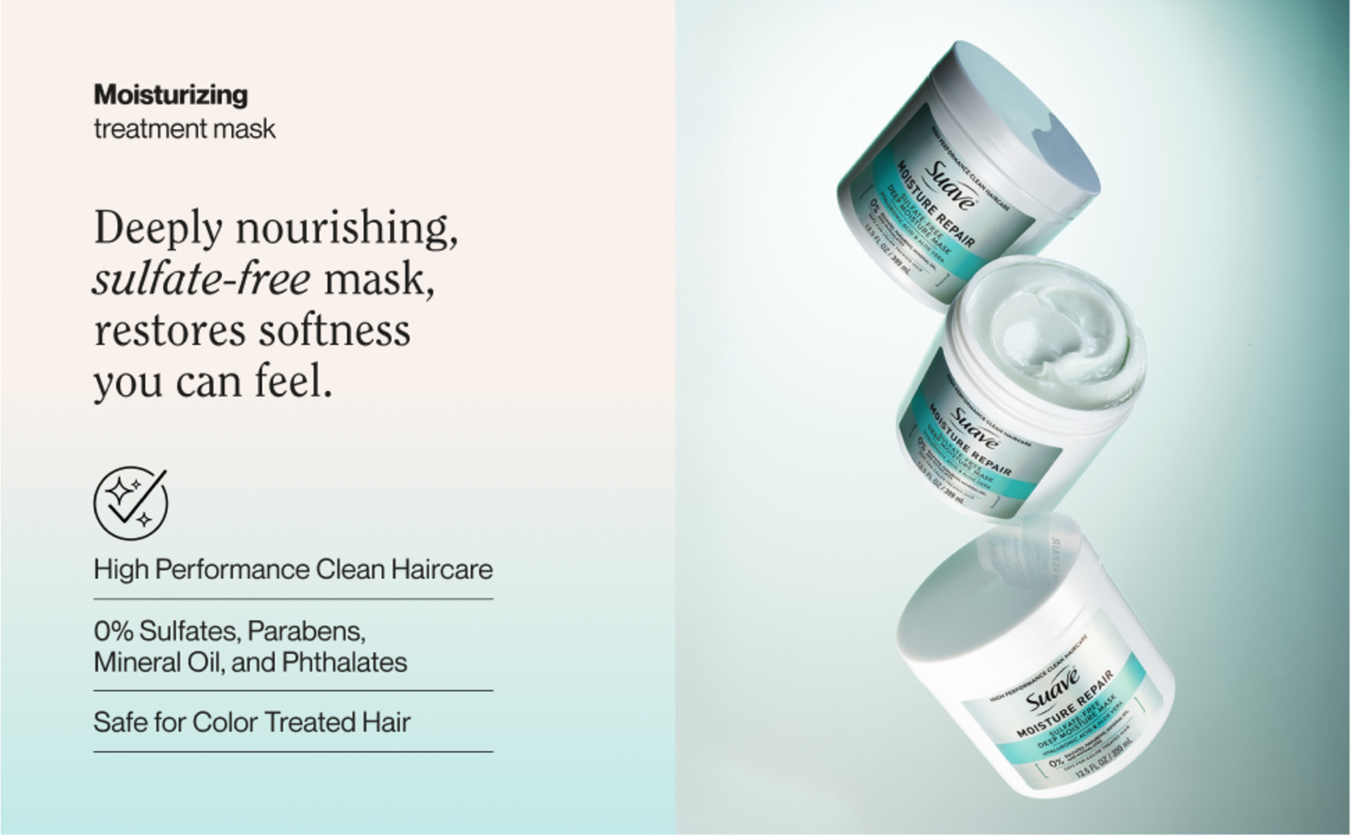 Deeply nourishing sulfate free mask restore softness you can feel, moisturizing treatment mask