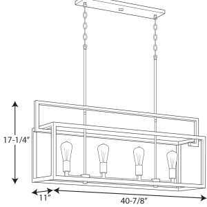 Progress Lighting Blakely 4-light Graphite Chandelier P400086-143 - The 