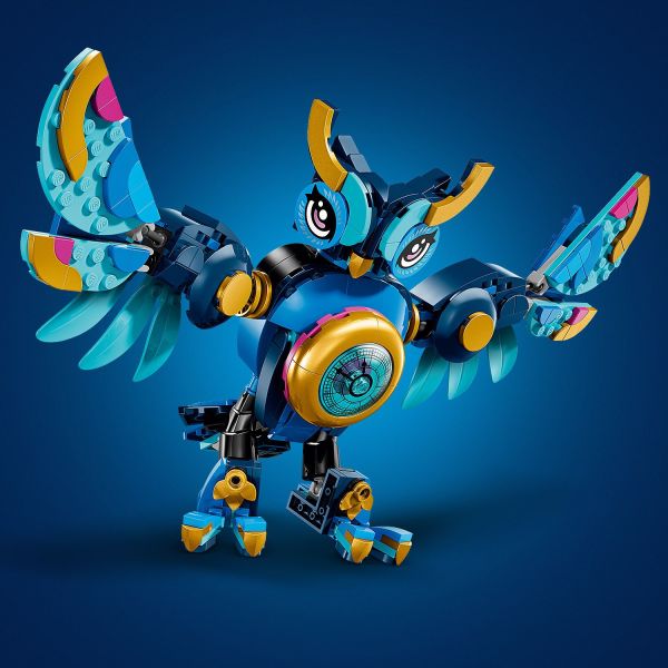 Pose the owl’s head, wings, feet and toes.