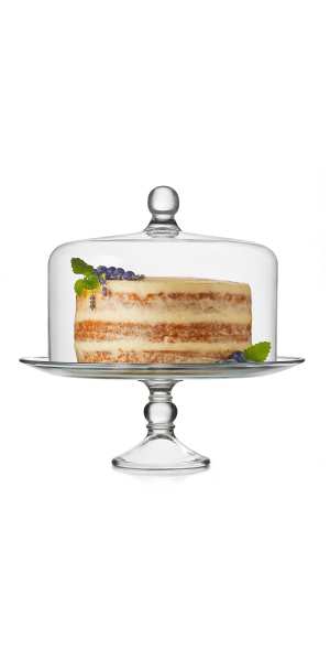 Libbey Selene Glass Cake Stand with Dome