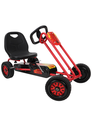 509 Rocket Pedal Red Go Kart Ride on with Ergonomic Adjustable Seat Sharp Handling Children Ages 4