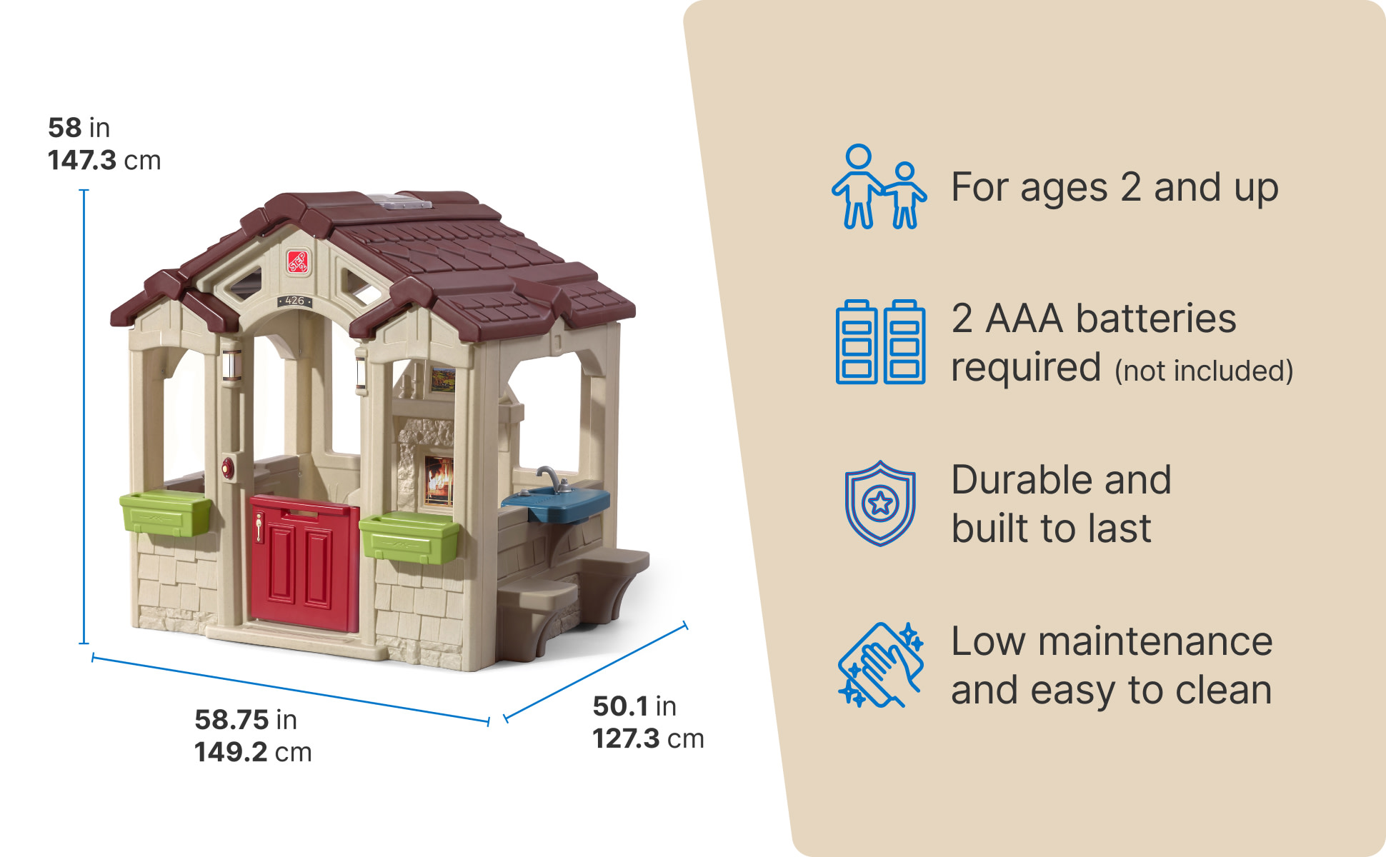 Step Kitchen Step2 Charming Cottage Playhouse – Indoor/Outdoor
