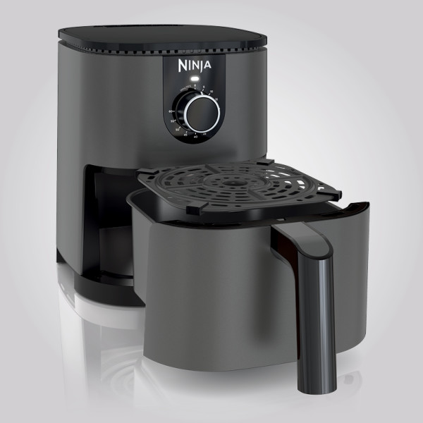 Ninja, Mini Air Fryer, AF080, 2 Qt Grey, Compact with Quick Set