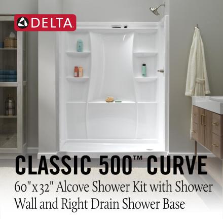 Classic 400 32 in. x 60 in. x 80 in. Standard Fit Bath and Shower Kit with Right-Hand Drain in White Classic 400 32 in. x 60 in. x 80 in. Standard Fit Bath and Shower Kit with Right-Hand Drain in White