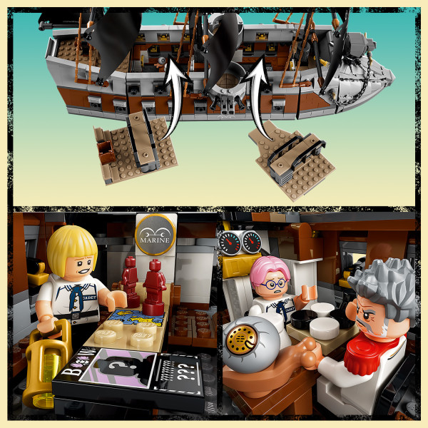 Open the ship’s deck to reveal the map room and Garp’s office.