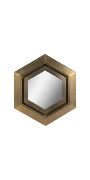 20x20" Warwin Champagne Clad Hexagon Mirror