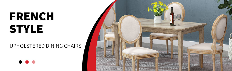 Noble House Phinnaeus Beige Fabric Upholstered Dining Chair (Set Of 4 ...