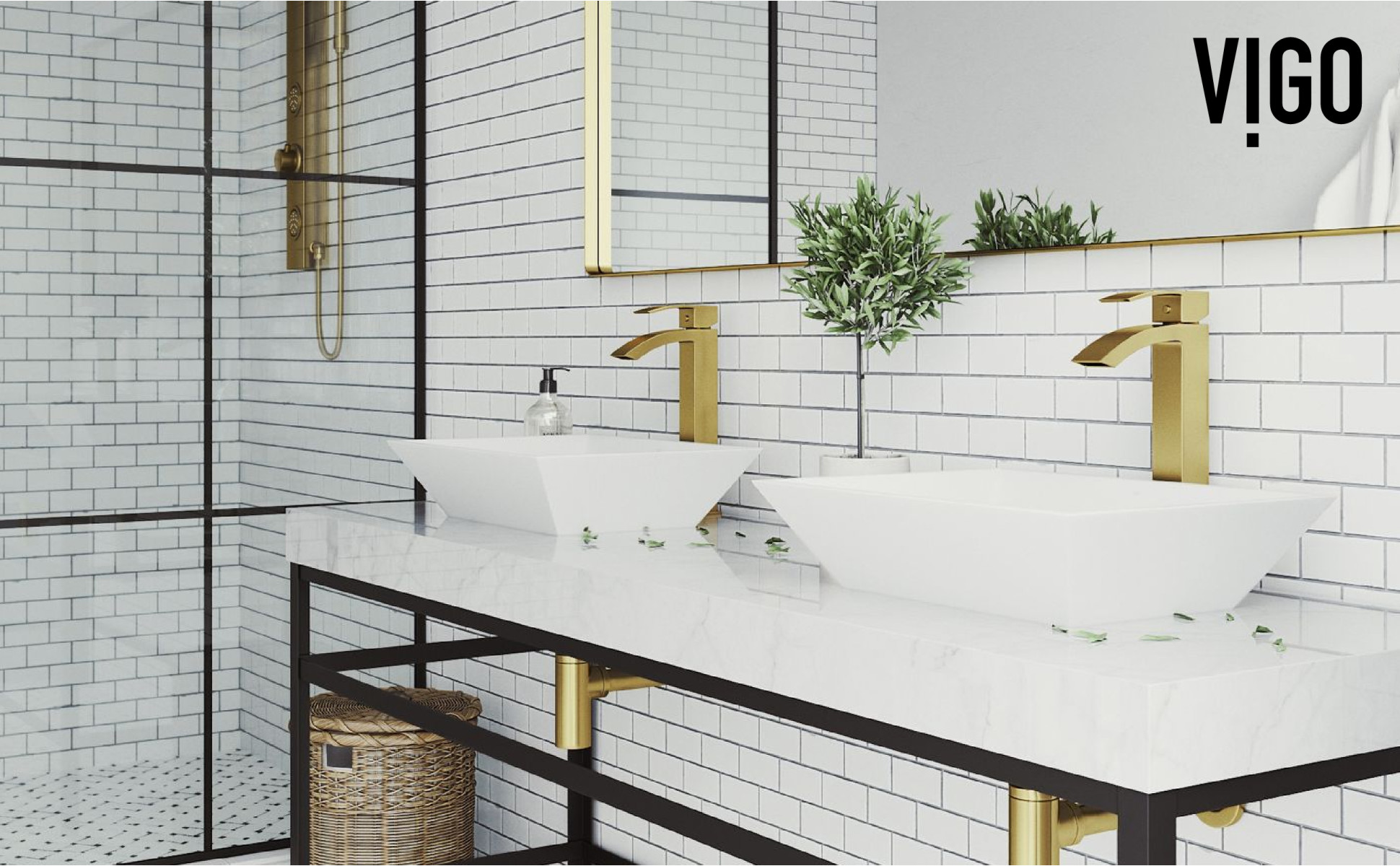 VIGO Vinca Matte Stone Vessel Bathroom Sink in White with Duris Vessel Faucet in Brushed Nickel
