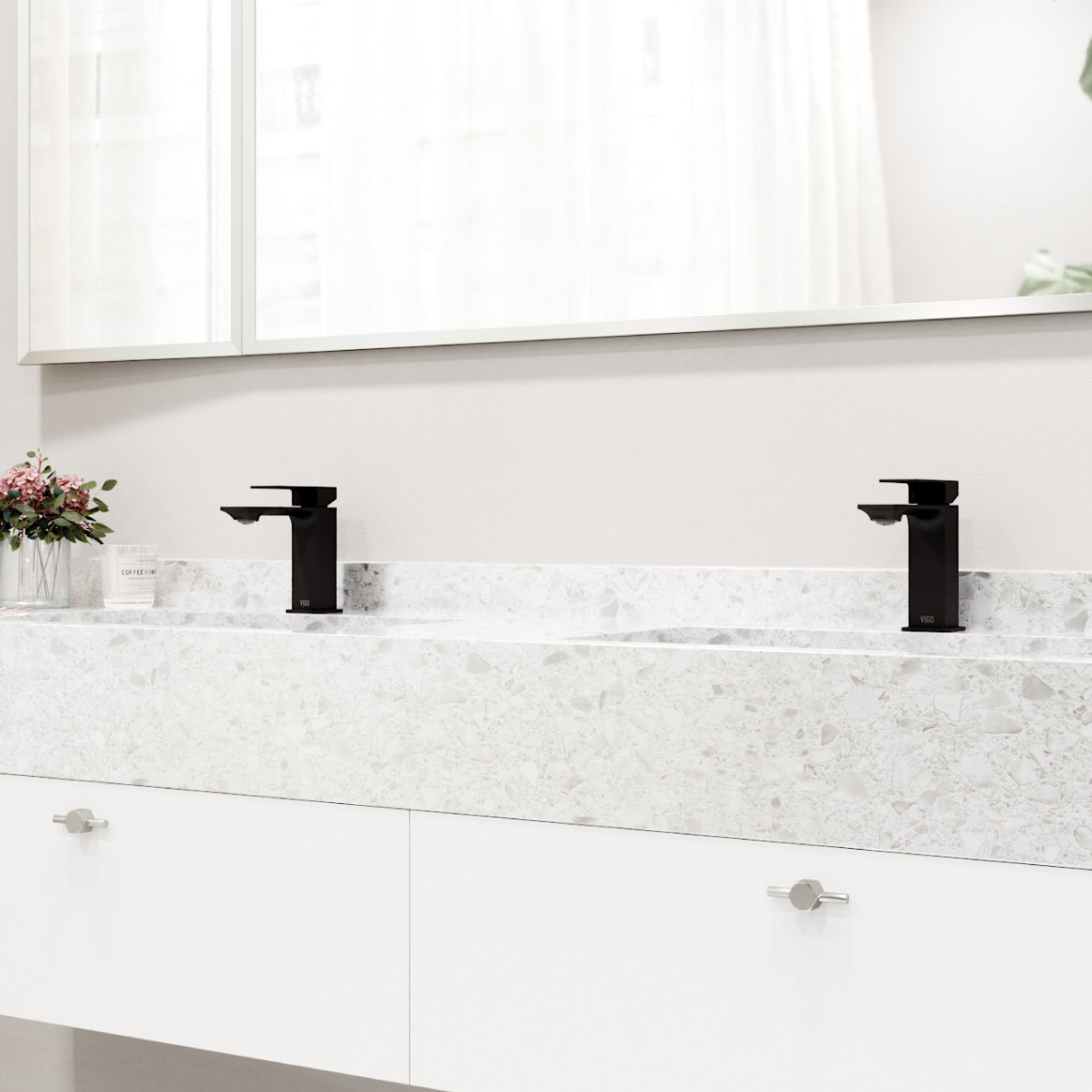 VIGO Dunn Single Handle Single-Hole Bathroom Faucet in Matte Black