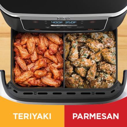 Dinnertime made easier (and faster). 🤩 The Ninja® Foodi® FlexBasket™ Air  Fryer with 7-qt. MegaZone™ unlocks the ability to cook large…
