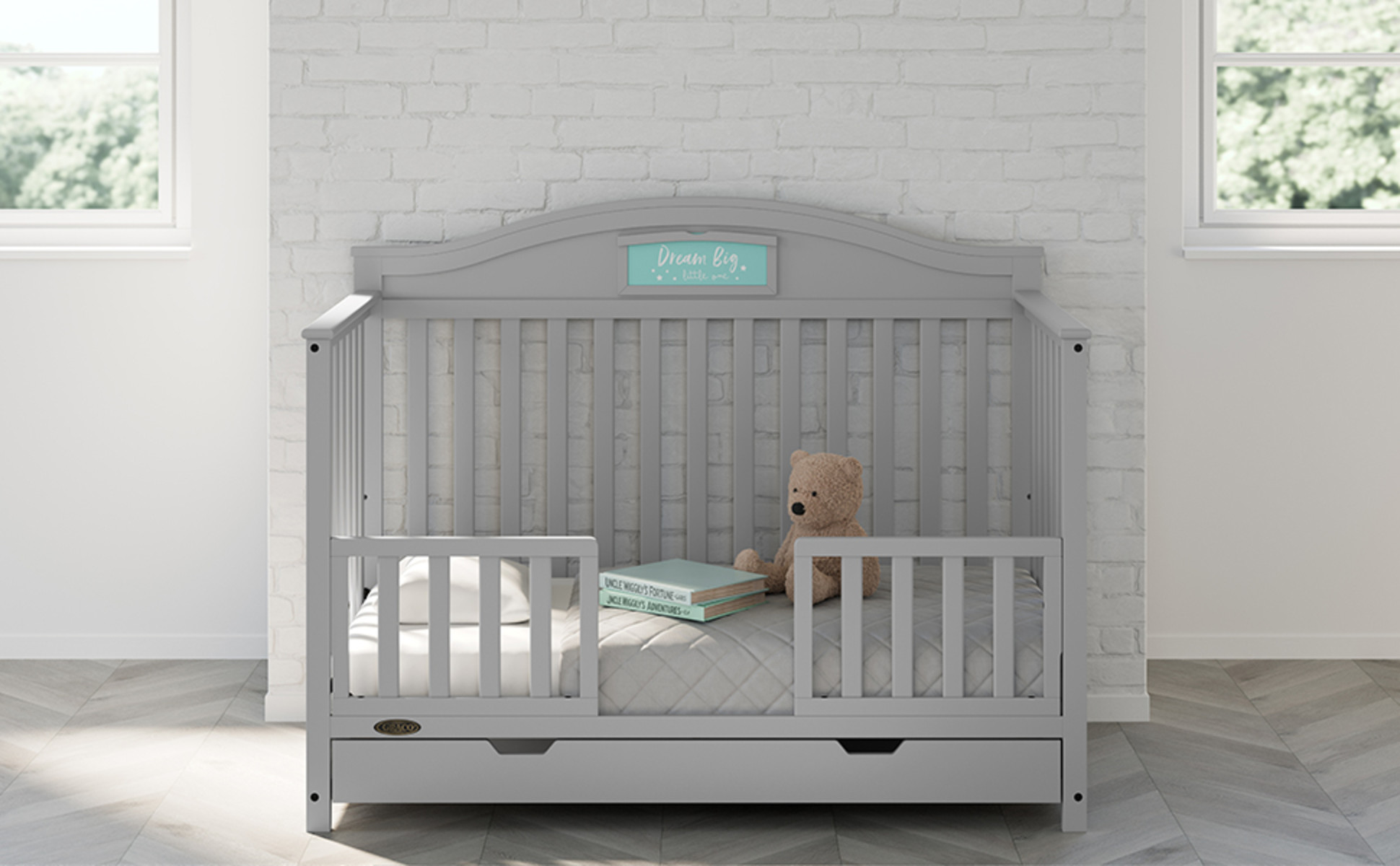 Graco Pebble Gray Toddler Bed Guard Rail, Baby Kids Safety