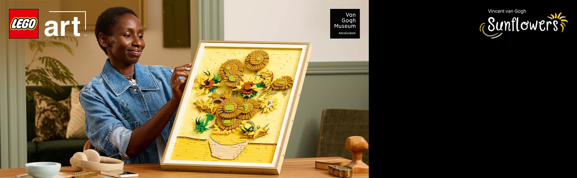 Create a 3D brick-built version of Van Gogh’s iconic Sunflowers with this LEGO Art building set for adults.