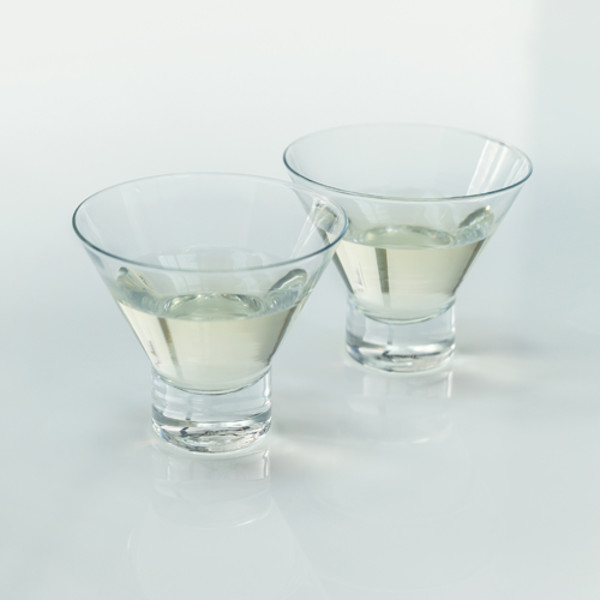 Viski Martini Glasses, Stemless, 7.5 Ounce