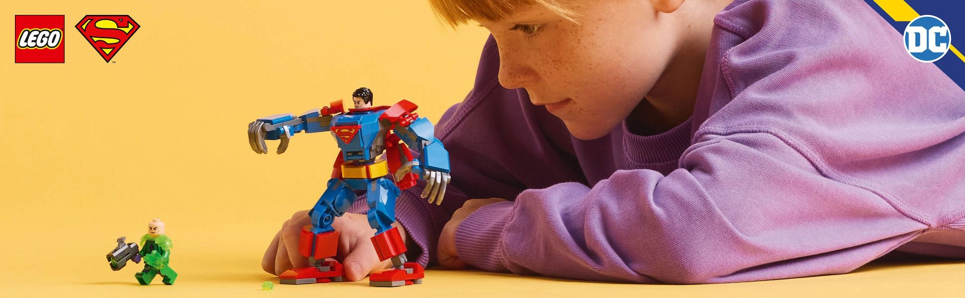 Put epic DC Super Hero action into kids’ hands with this buildable playset for kids featuring a large-scale Superman mech.