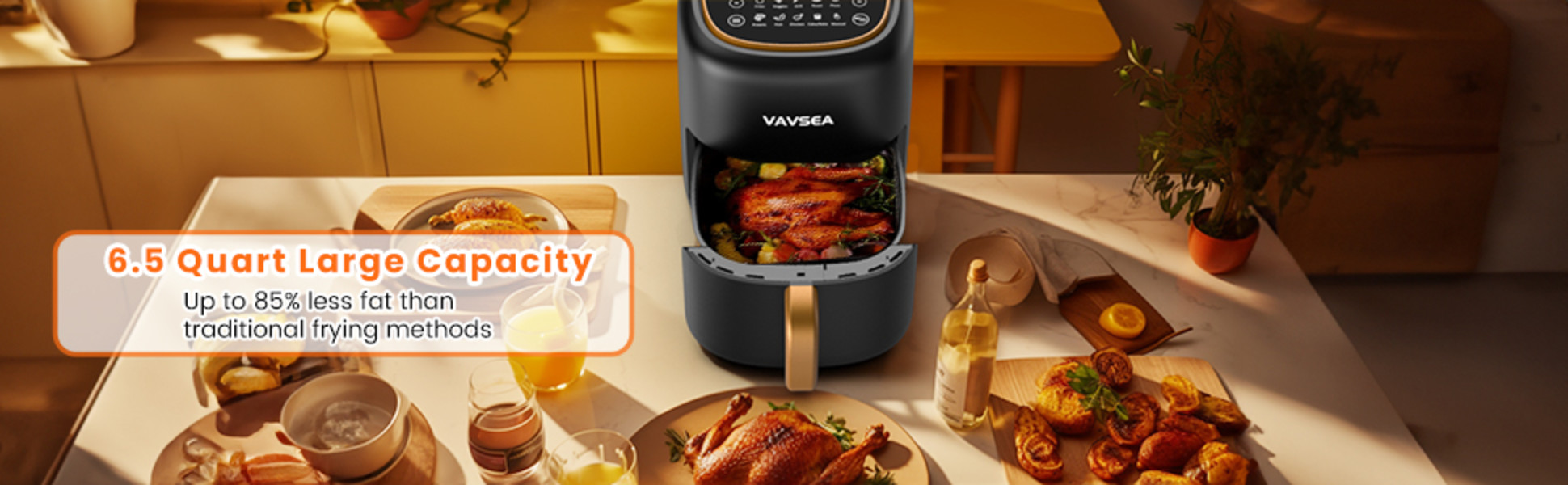  WOOLALA 360° Visible Glass Air Fryer, 2.5-Qt Air Fryers Oven  Oil-Free Low Fat Cooking, Compact Air Fryer with Automatic Timer and  Temperature Control, Great for 1-3 People Use : Home 