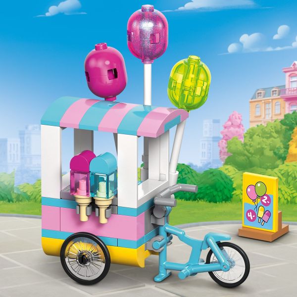 Display the balloons and ice pops, ready for customers.
