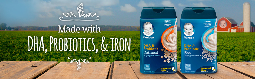 Gerber dha 2024 probiotic oatmeal