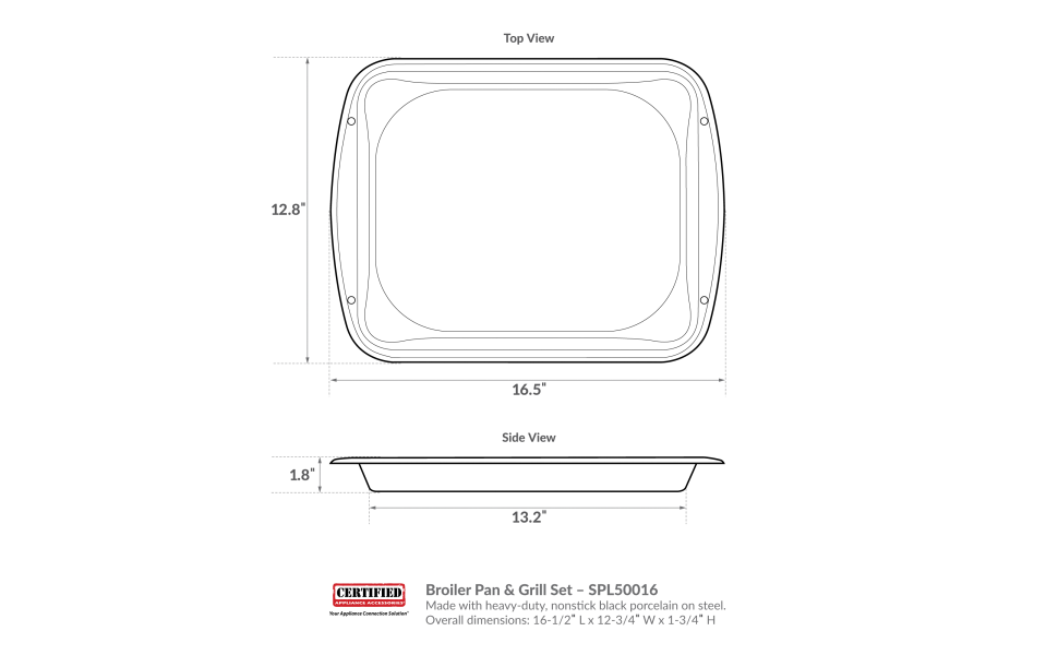 StoveGuard Broiler Pan 16 x 12.75 x 1.75